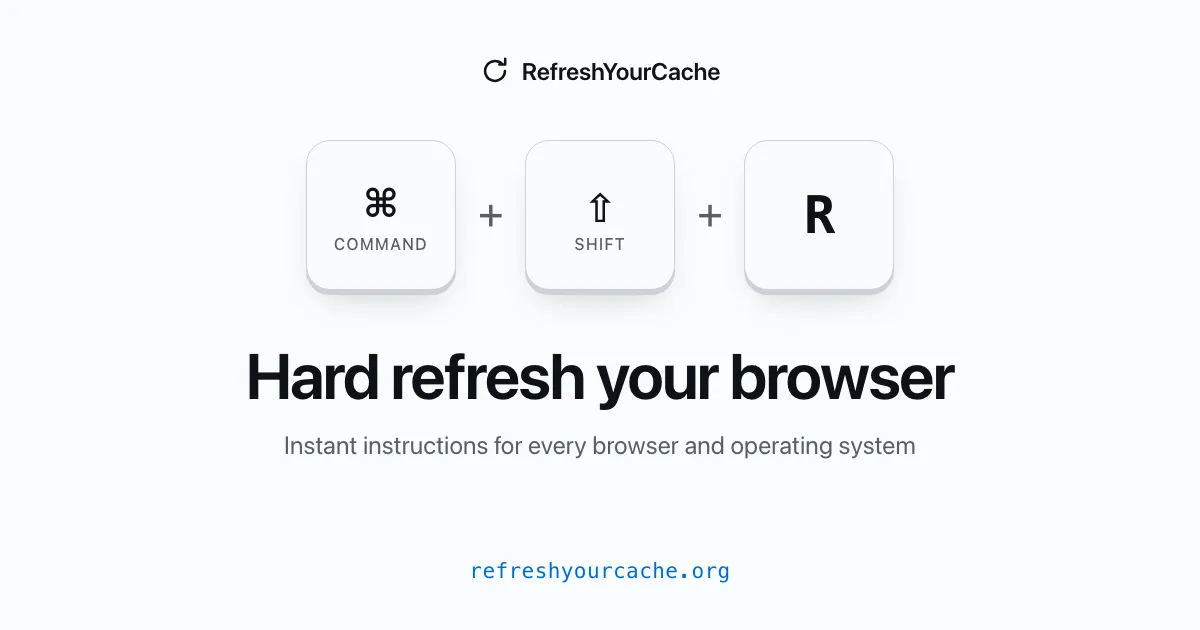 New Resource: refreshyourcache.org